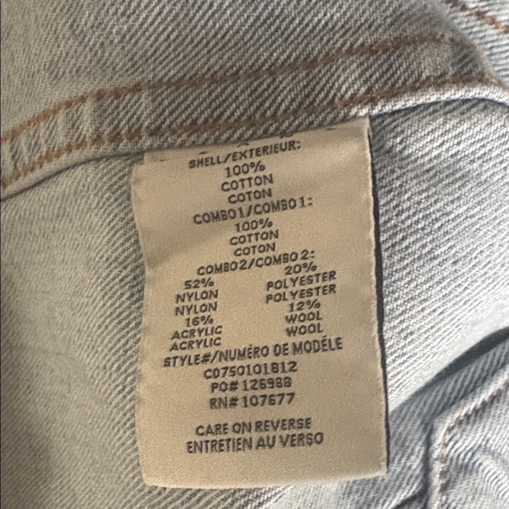Alice + Olivia Light Wash Cropped Denim Jacket with Hood - Picture 6 of 6